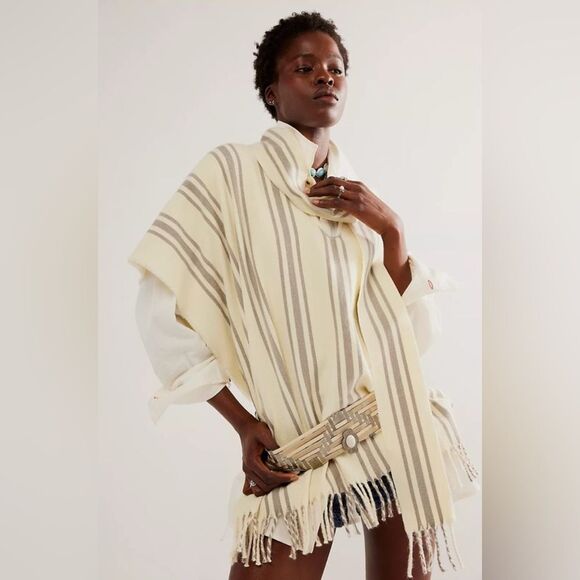 Free People Sweaters - Free People Mountain Top Striped Poncho